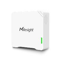 White rectangular device with Milesight logo and a green indicator light on the bottom right corner.