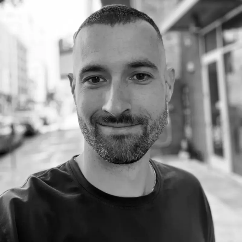 Lazarev.agency motion designer smiling in front of the camera