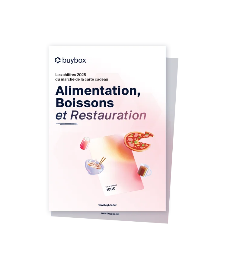 Couverture du rapport sur les chiffres de la carte cadeau sur le secteur de la restauration et épicerie