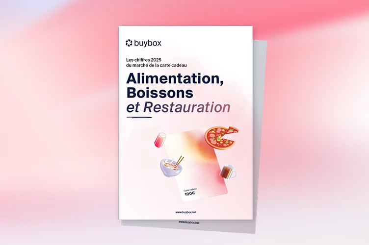 Couverture du rapport sur les chiffres de la carte cadeau sur le secteur de la restauration et épicerie
