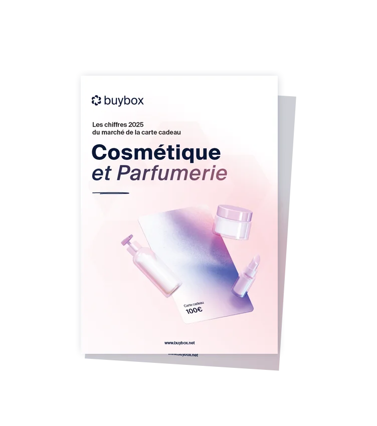 Couverture du rapport sur les chiffres de la carte cadeau sur le secteur de la cosmétique et de la parfumerie
