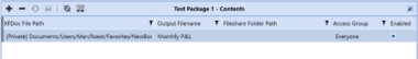 Parcel Services, configuring reporting packages, OneStream