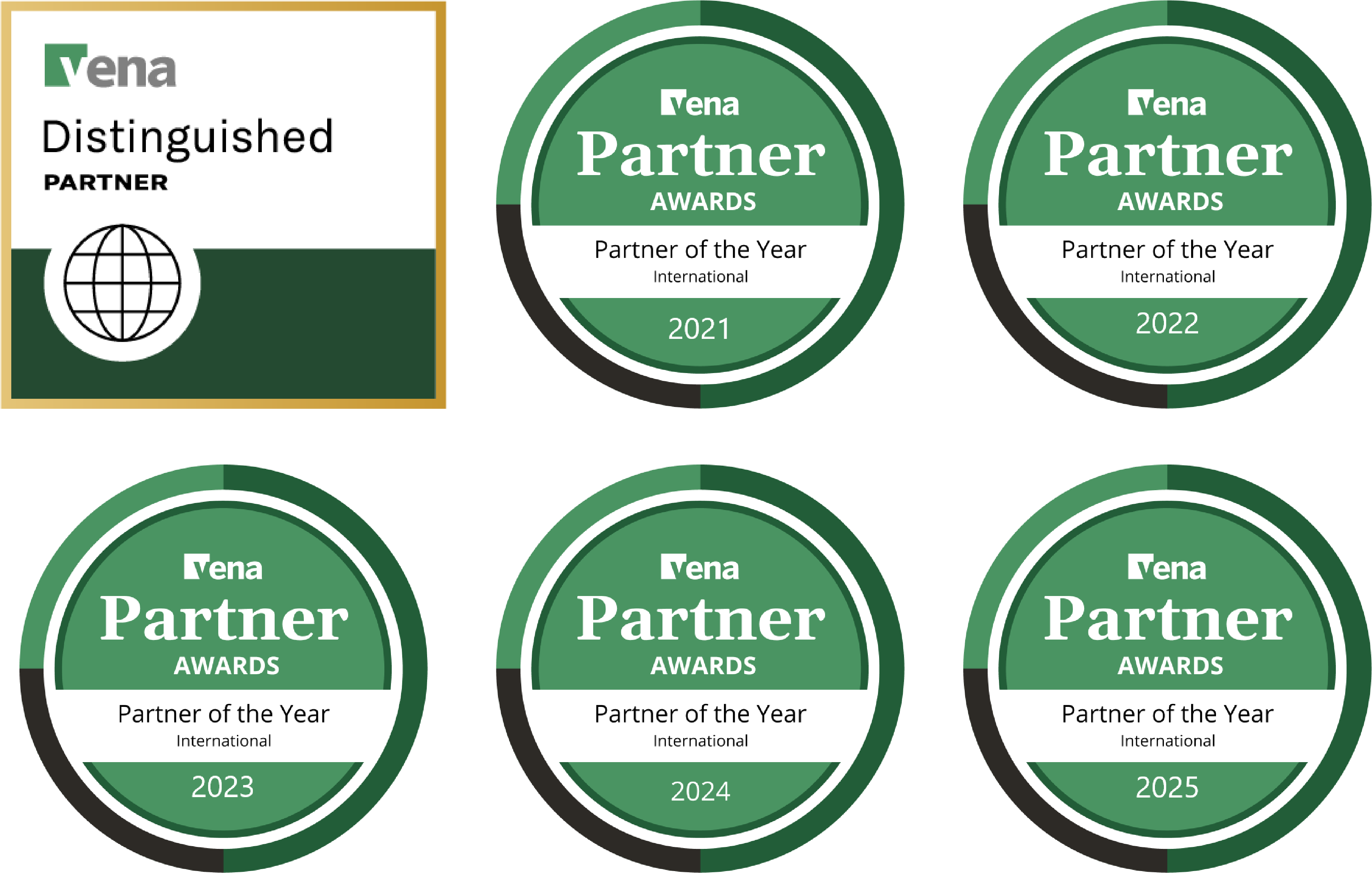 Awards from Vena awarded to the Finext Vena team.