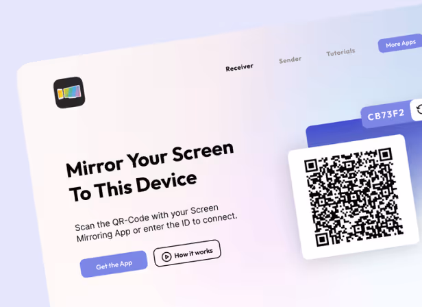 Screenshot der Webseite von Screen Mirroring