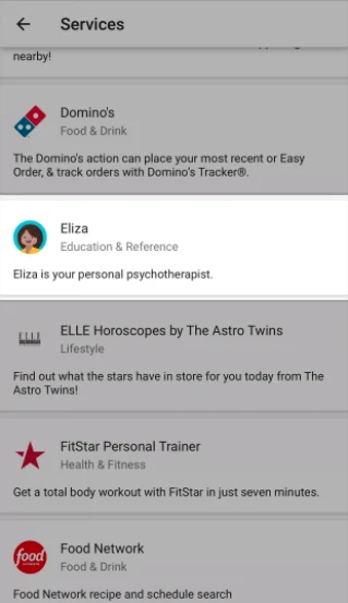 chatbot psicoterapeuta ELIZA