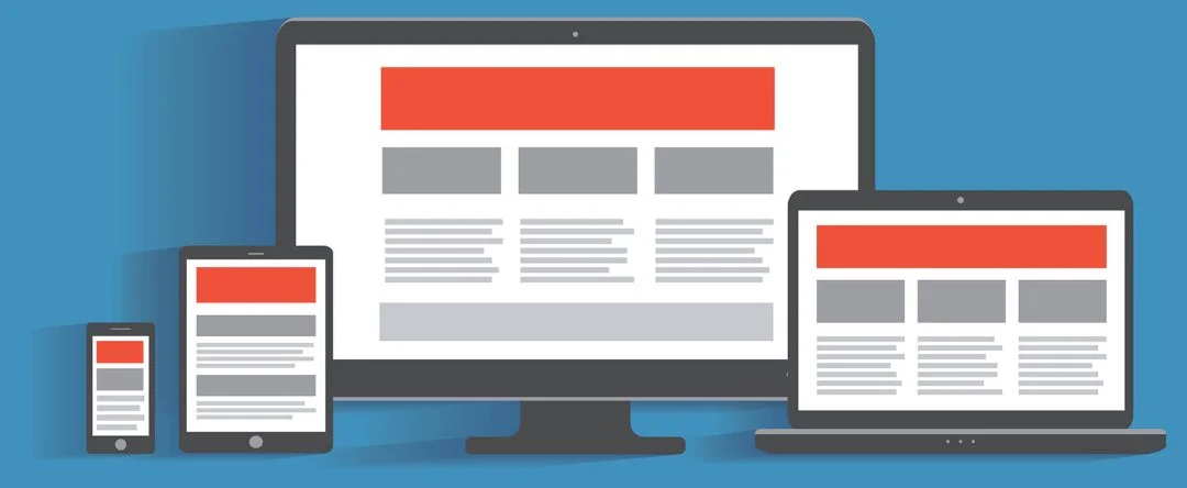 Responsive web design concept. Desktop computer, tablet pc, lap