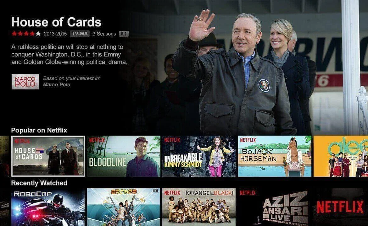 netflix header: tela funcional