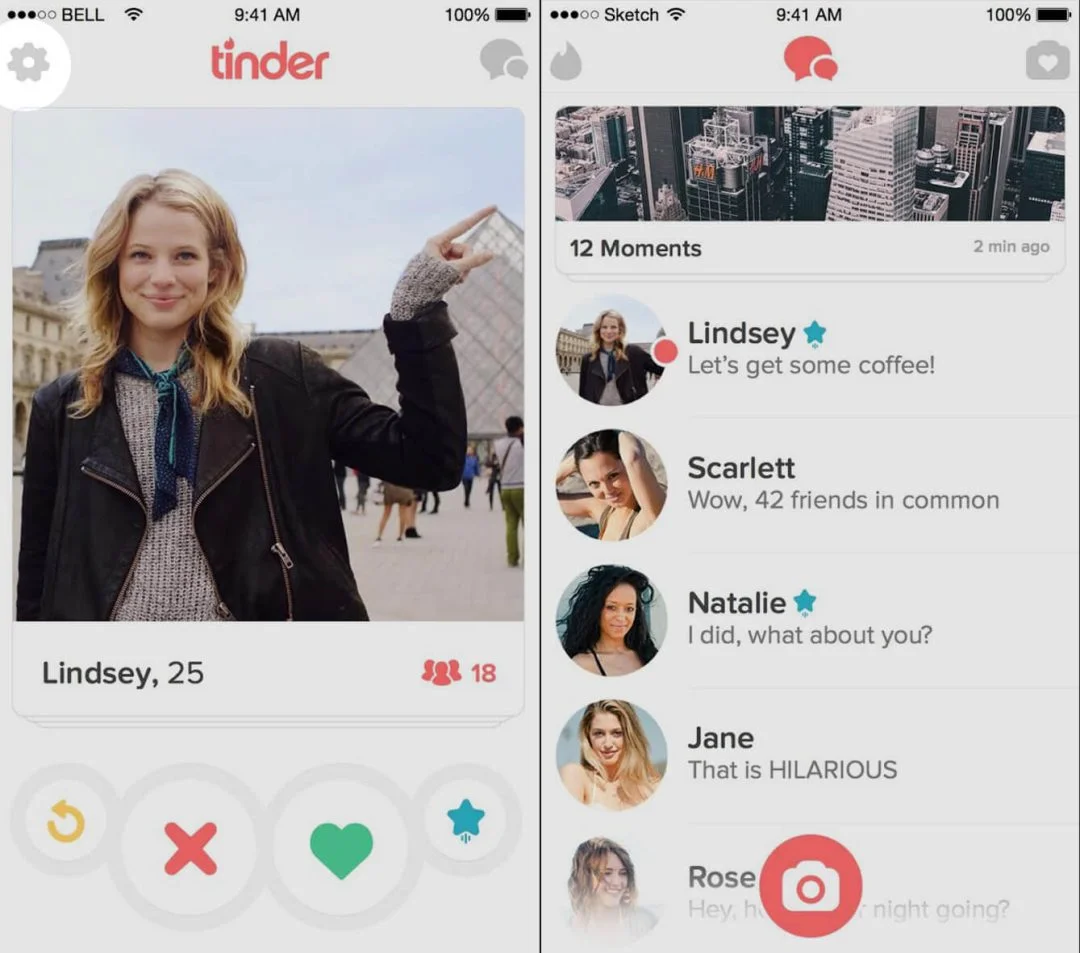 Menu de hambúrguer Tinder