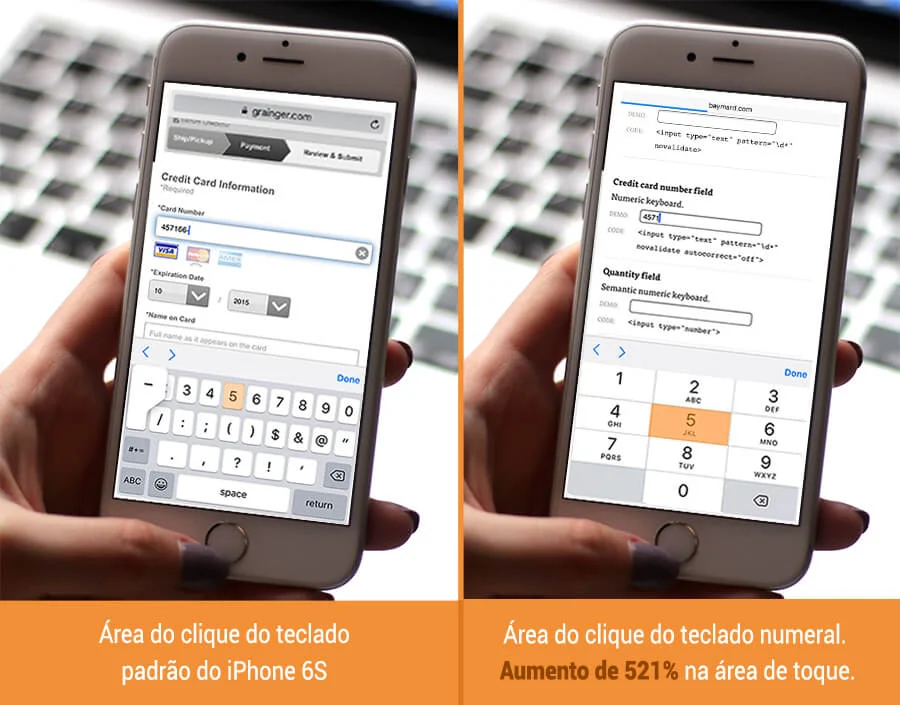 Layout adaptado em formulário mobile