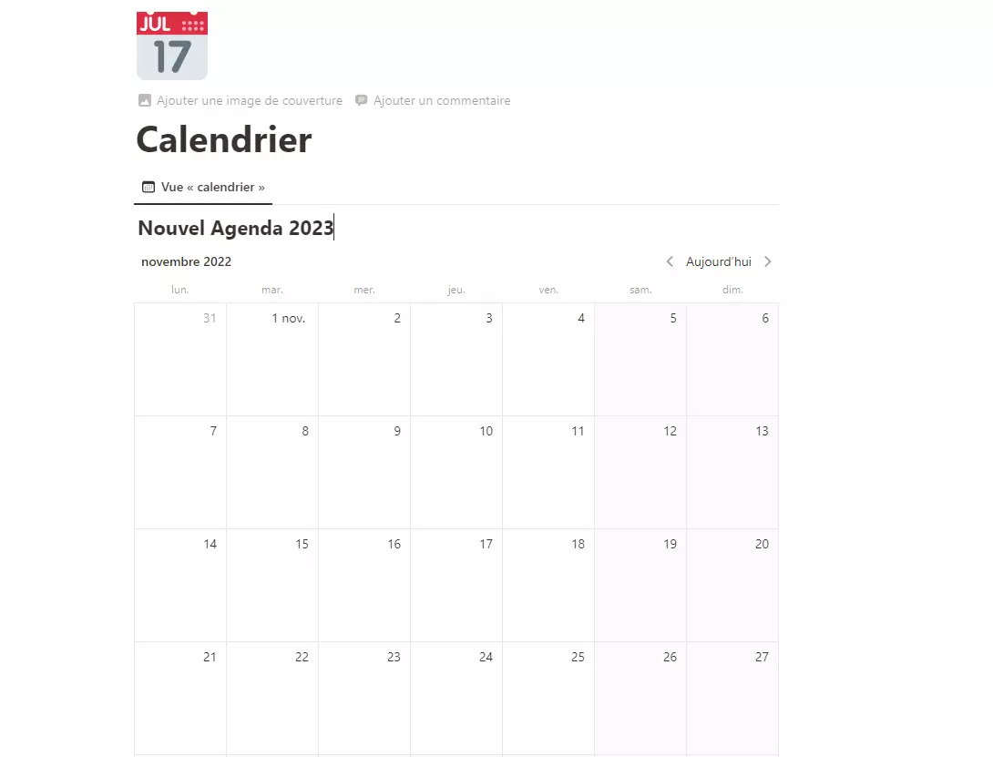 Organiser votre calendrier à votre convenance