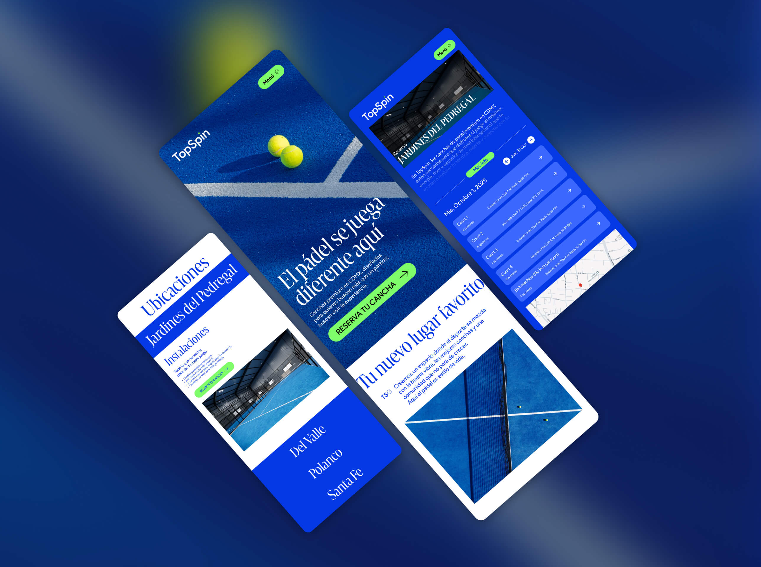 Diseño web para proyecto de pádel desarrollado por Rowdy.