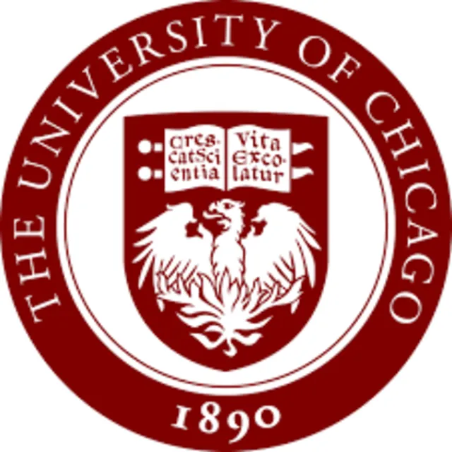 Seal of The University of Chicago featuring a phoenix and an open book with Latin text.