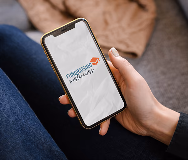 mobile phone displaying fundraising masterclass