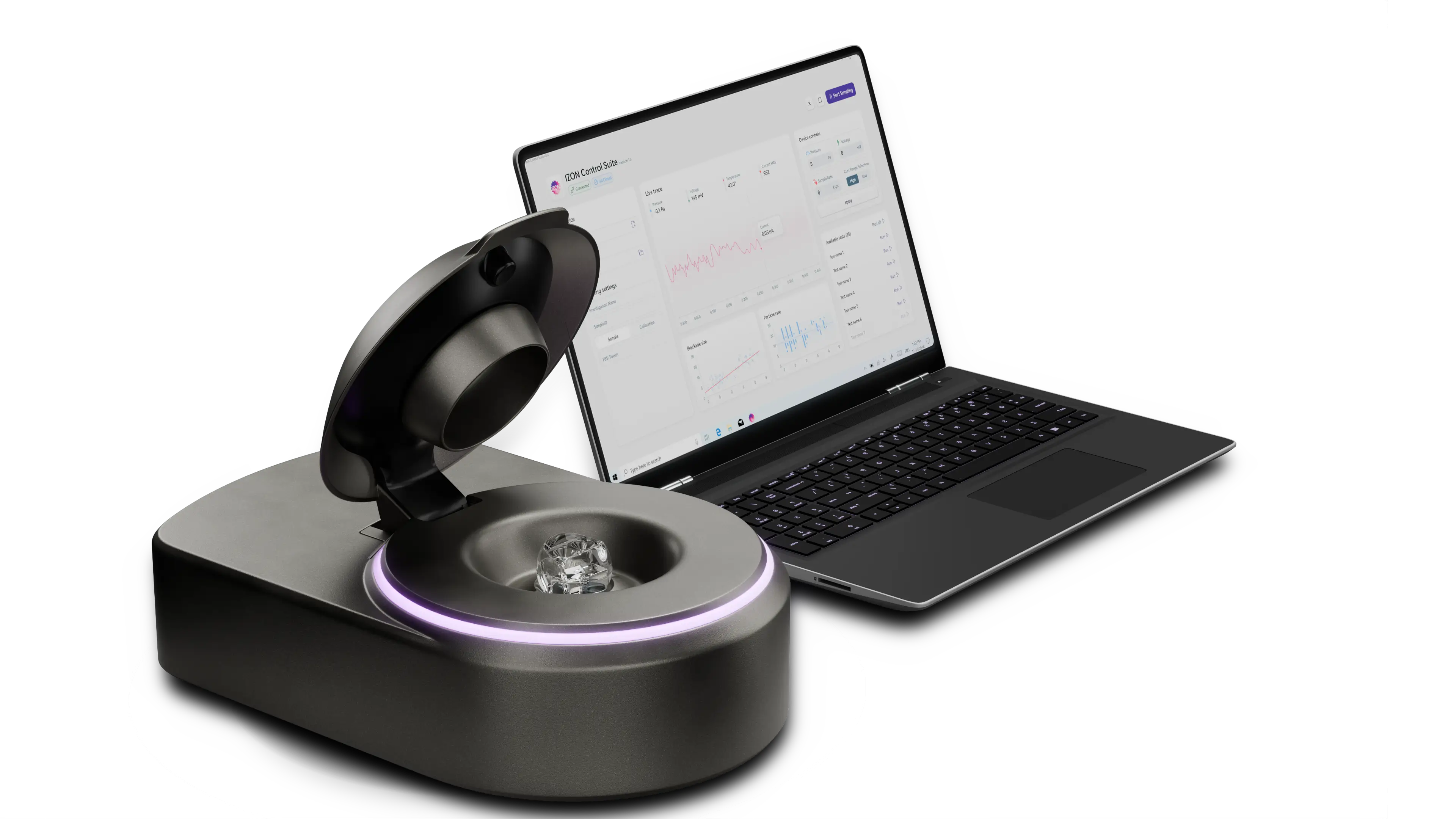 Pulsoid machine and computer representing data.