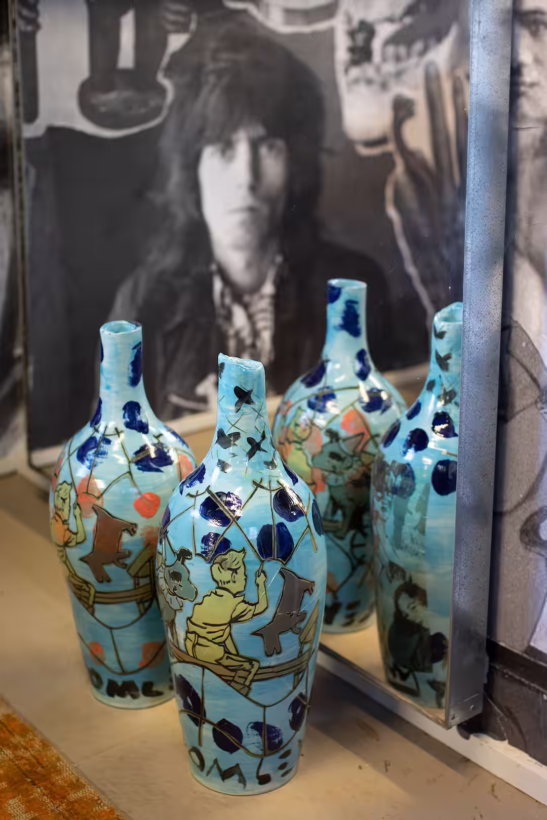 Vases painted by David Bromley