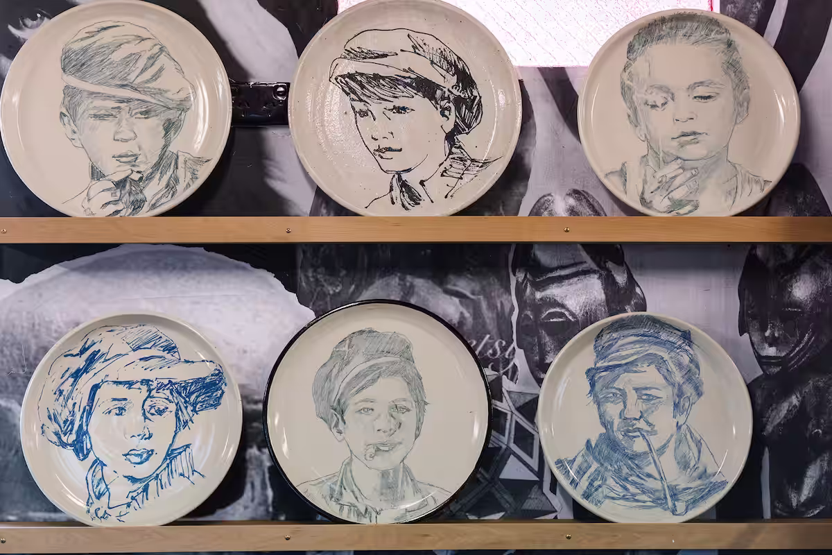 Plates painted by David Bromley