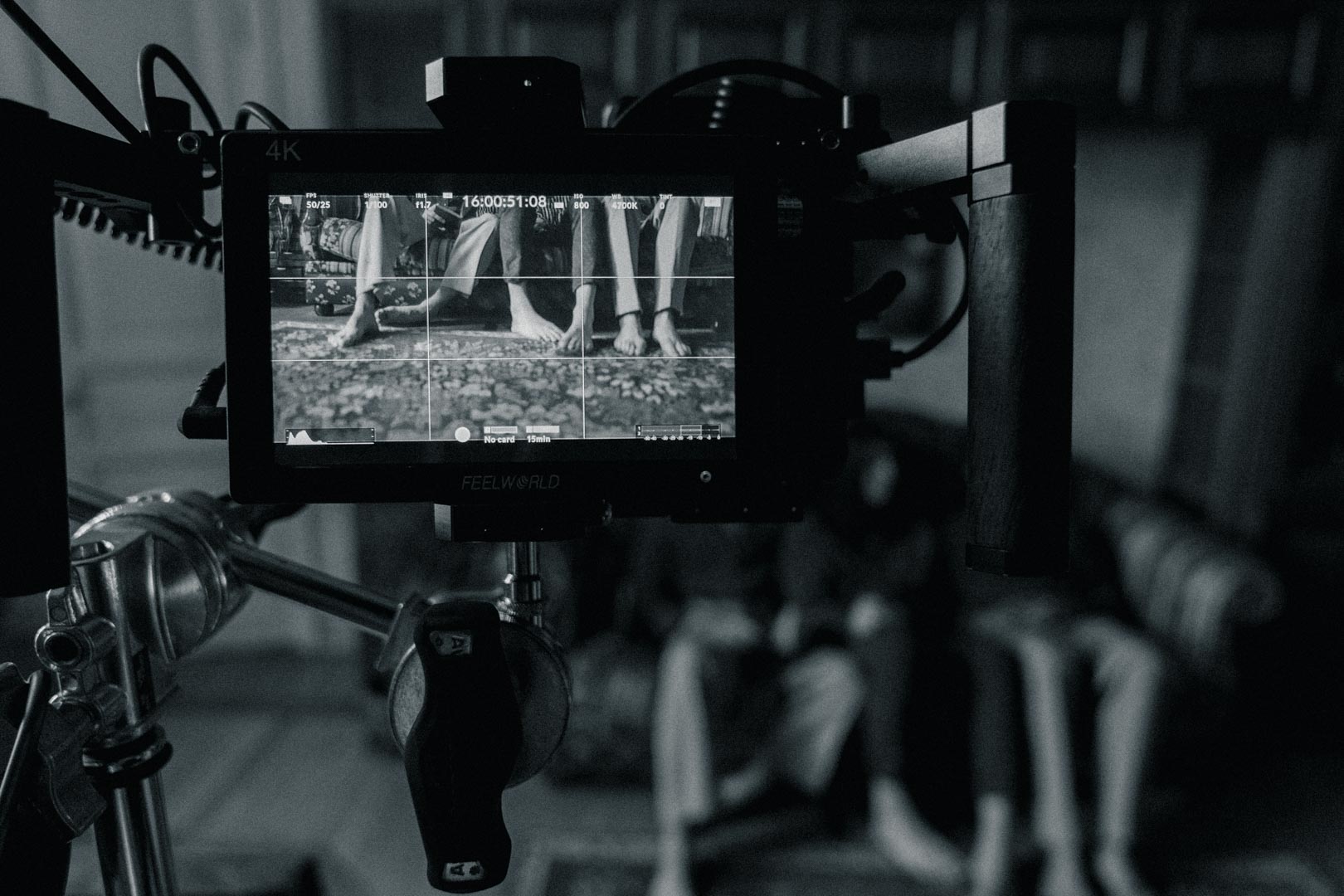 on-set filming during video production