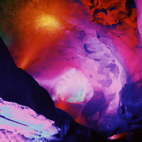 Pink-red abstract art