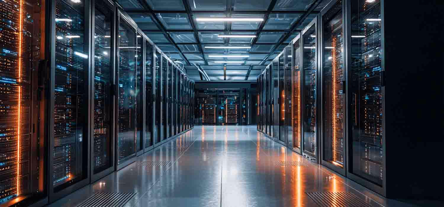 Modern office with data backup infrastructure