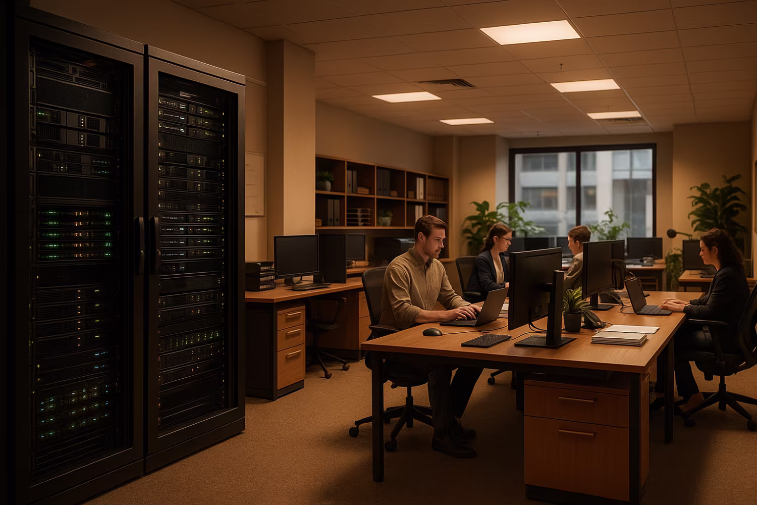 Modern office showcasing network segmentation benefits
