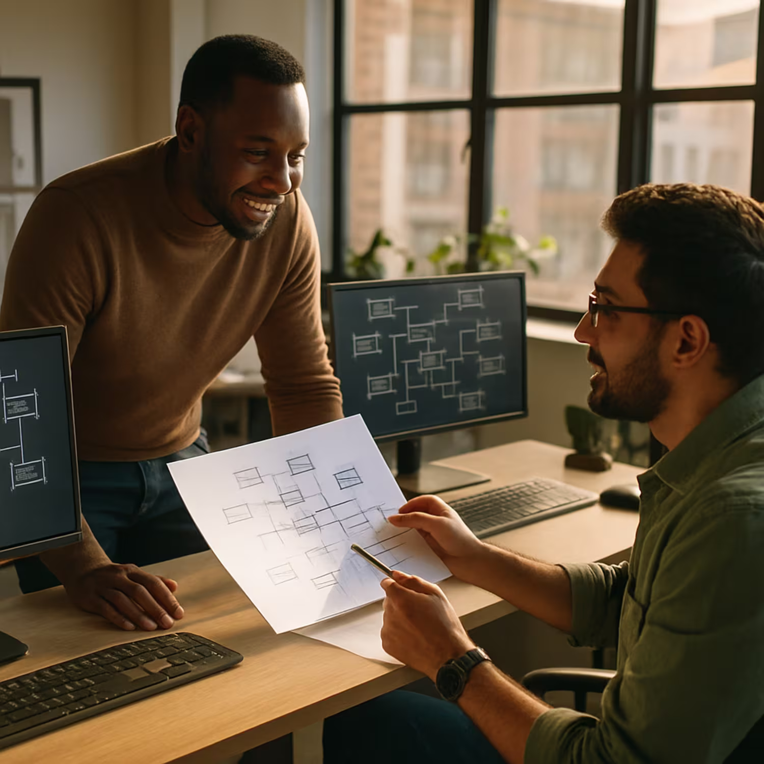 IT professionals discussing network segmentation strategy