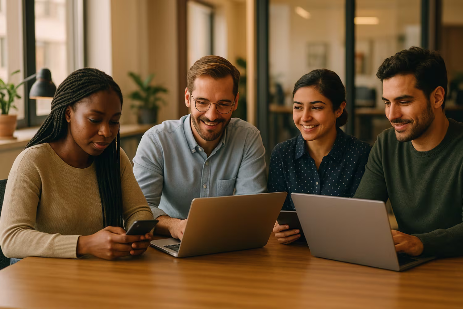 Diverse team implementing BYOD security