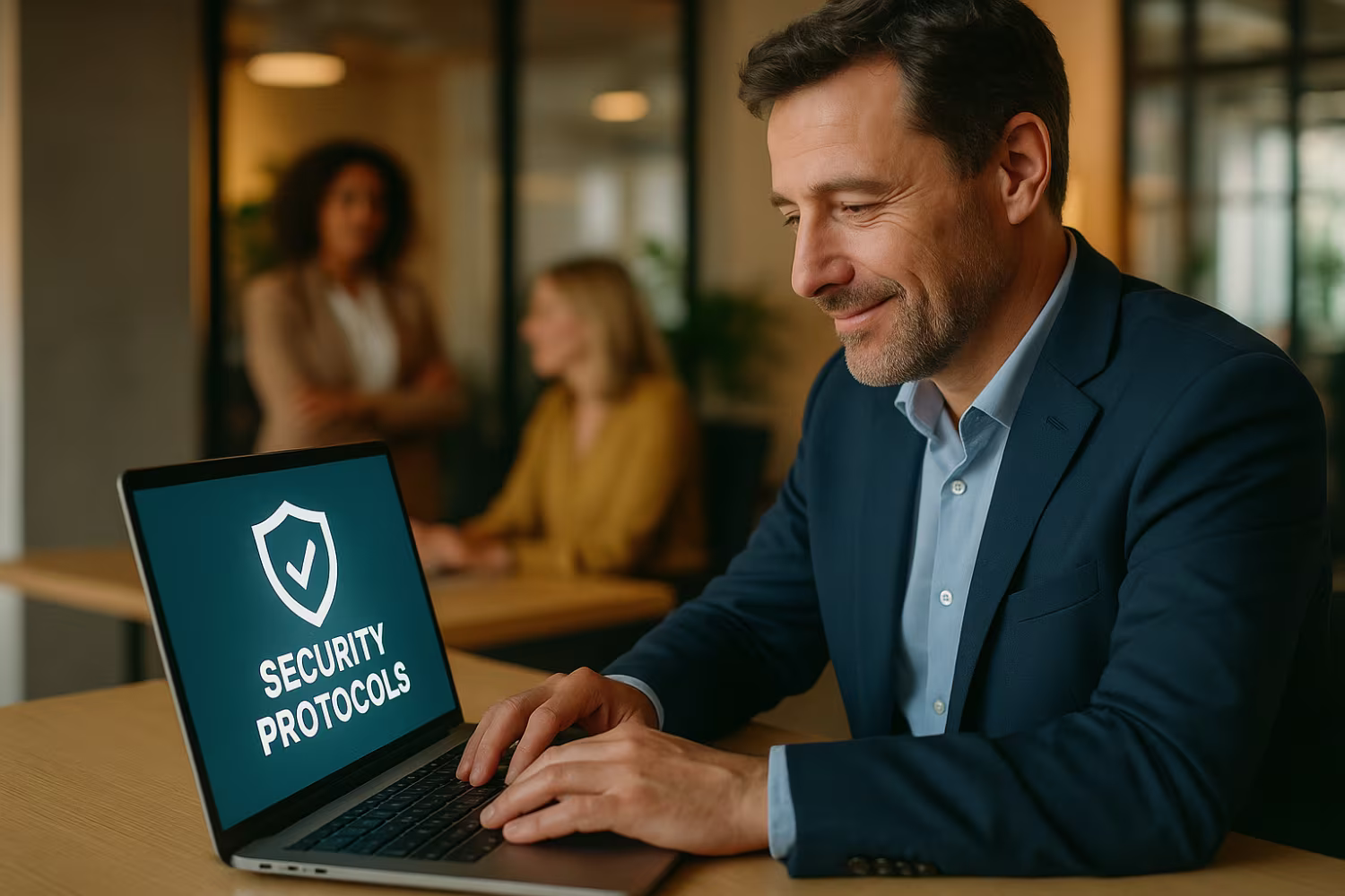 Professional reviewing zero trust protocols
