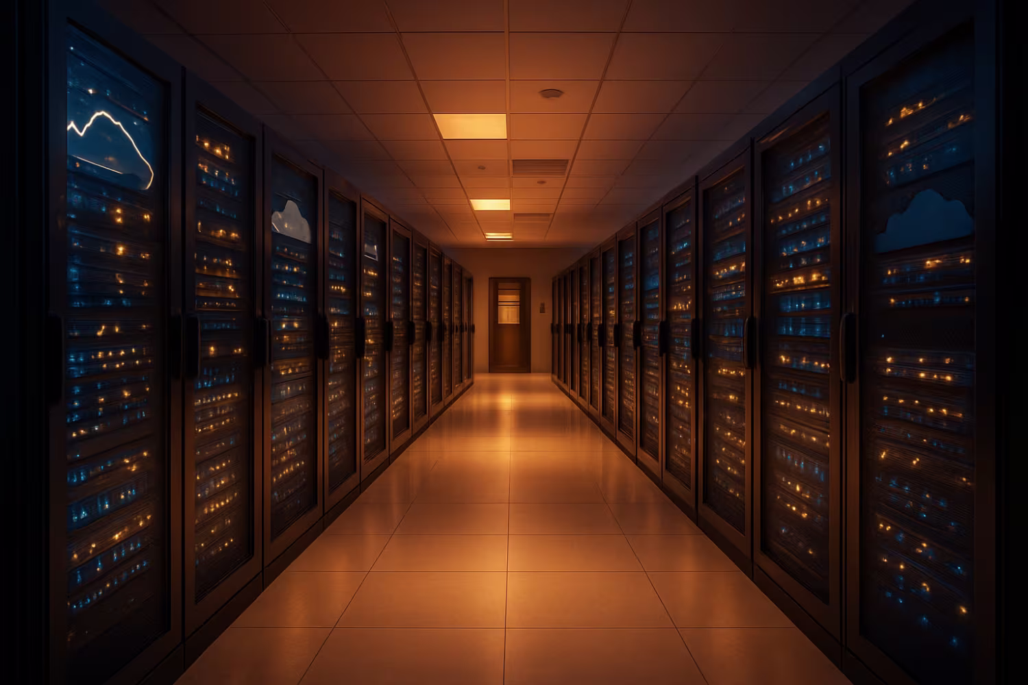 Illuminated Server Racks, Cloud Security Architecture