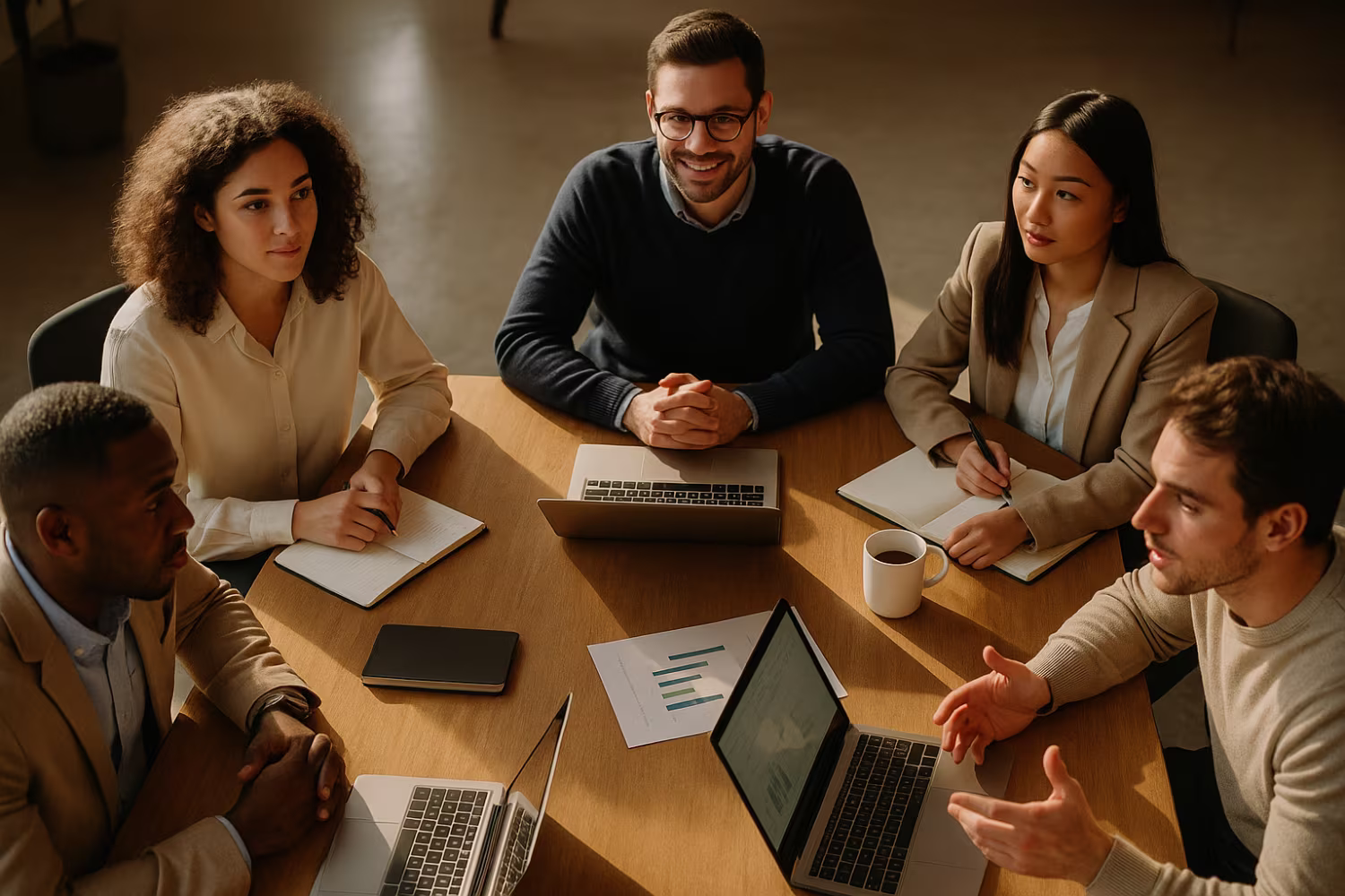 Diverse IT vendor risk management meeting