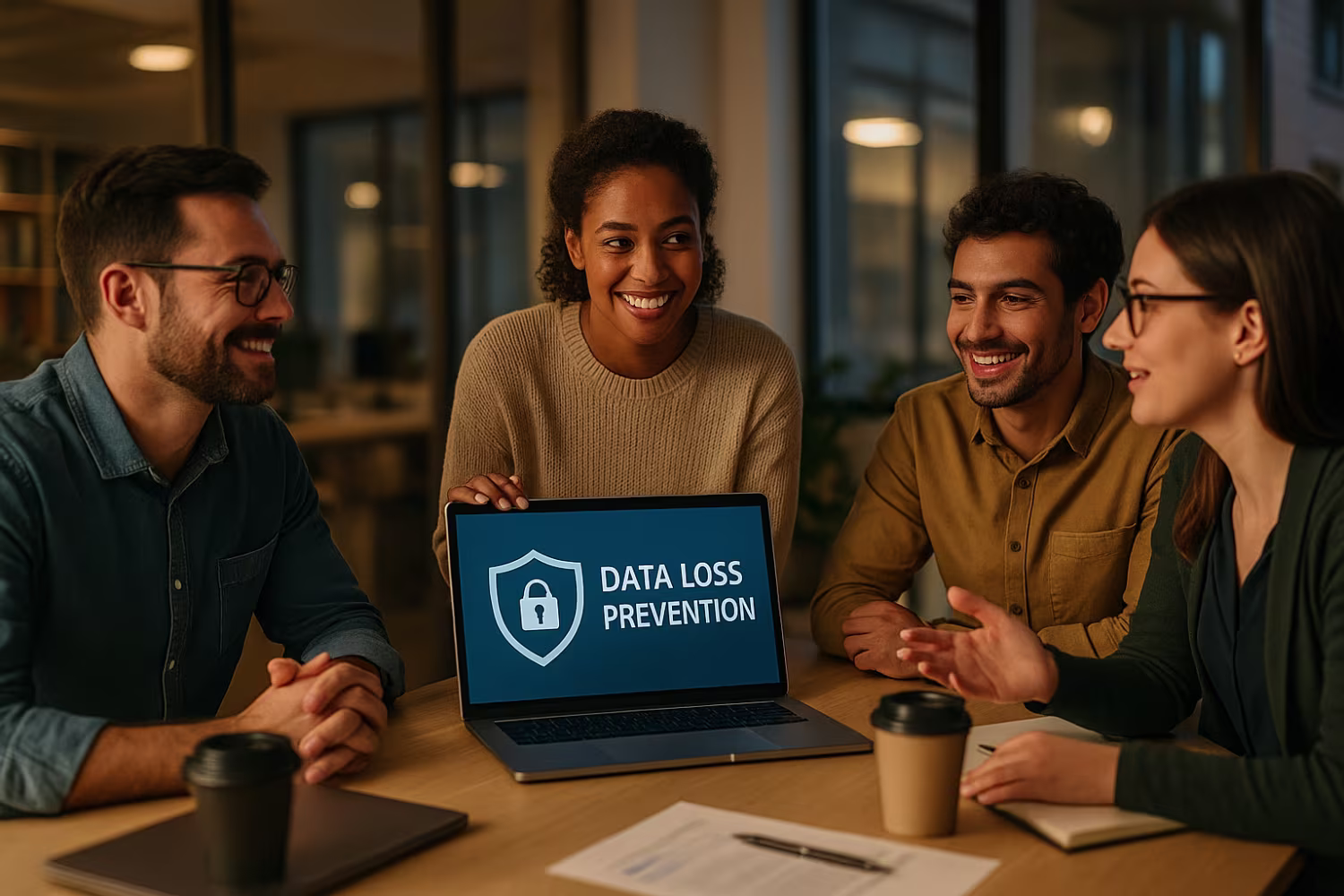 Team discussing DLP best practices