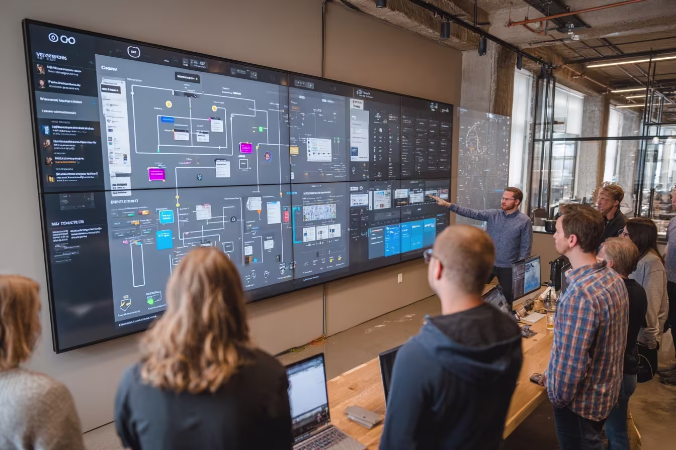 Diverse team engaging workflow automation