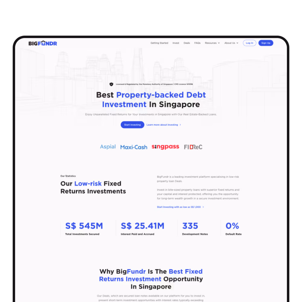 bigfundr homepage preview