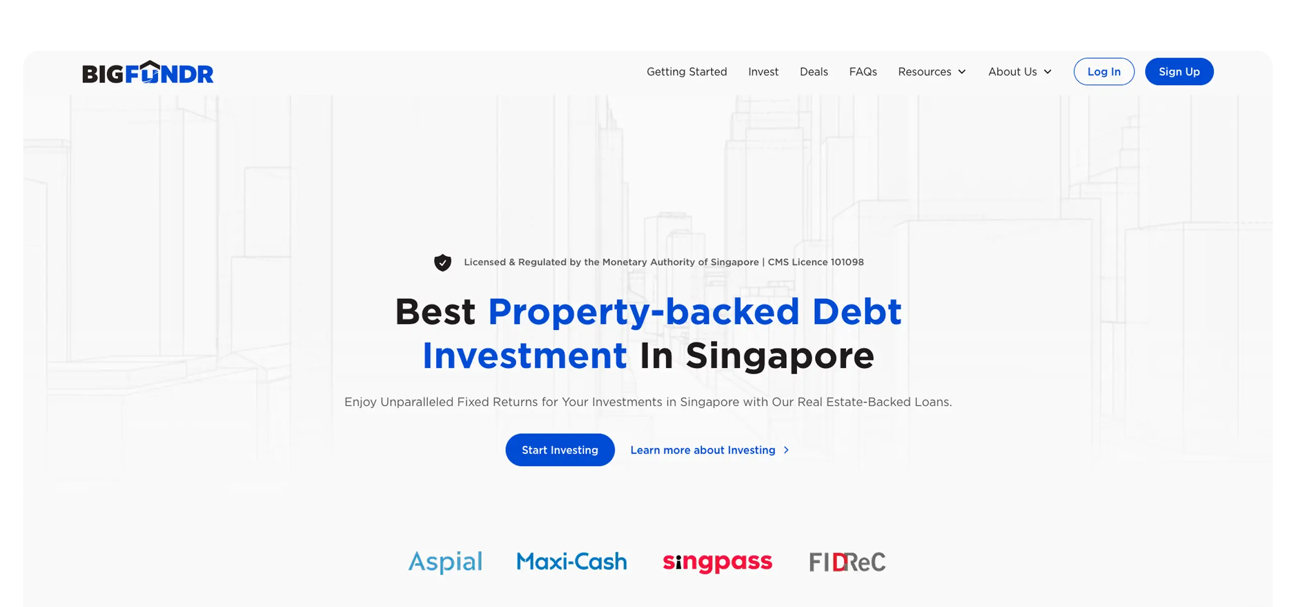 BigFundr Homepage on Webflow