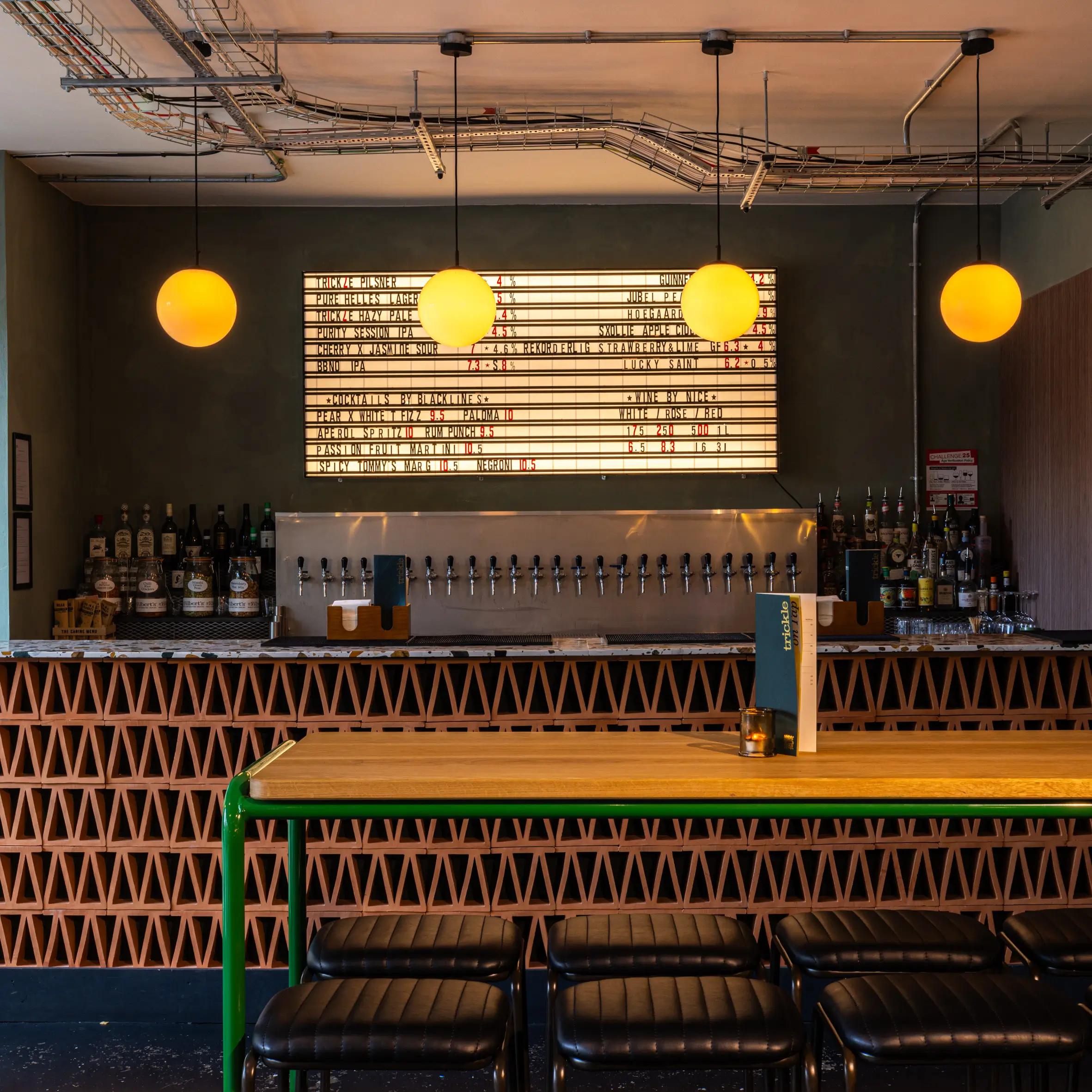 The bar at Trickle
