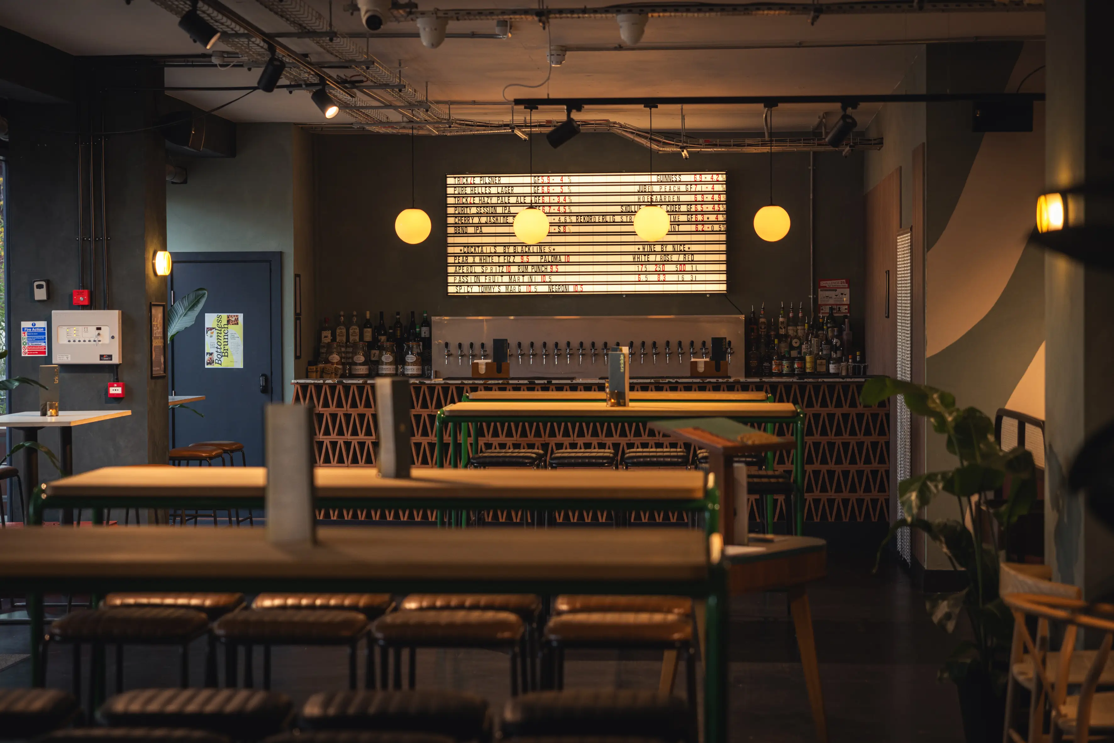 The bar at Trickle in Croydon