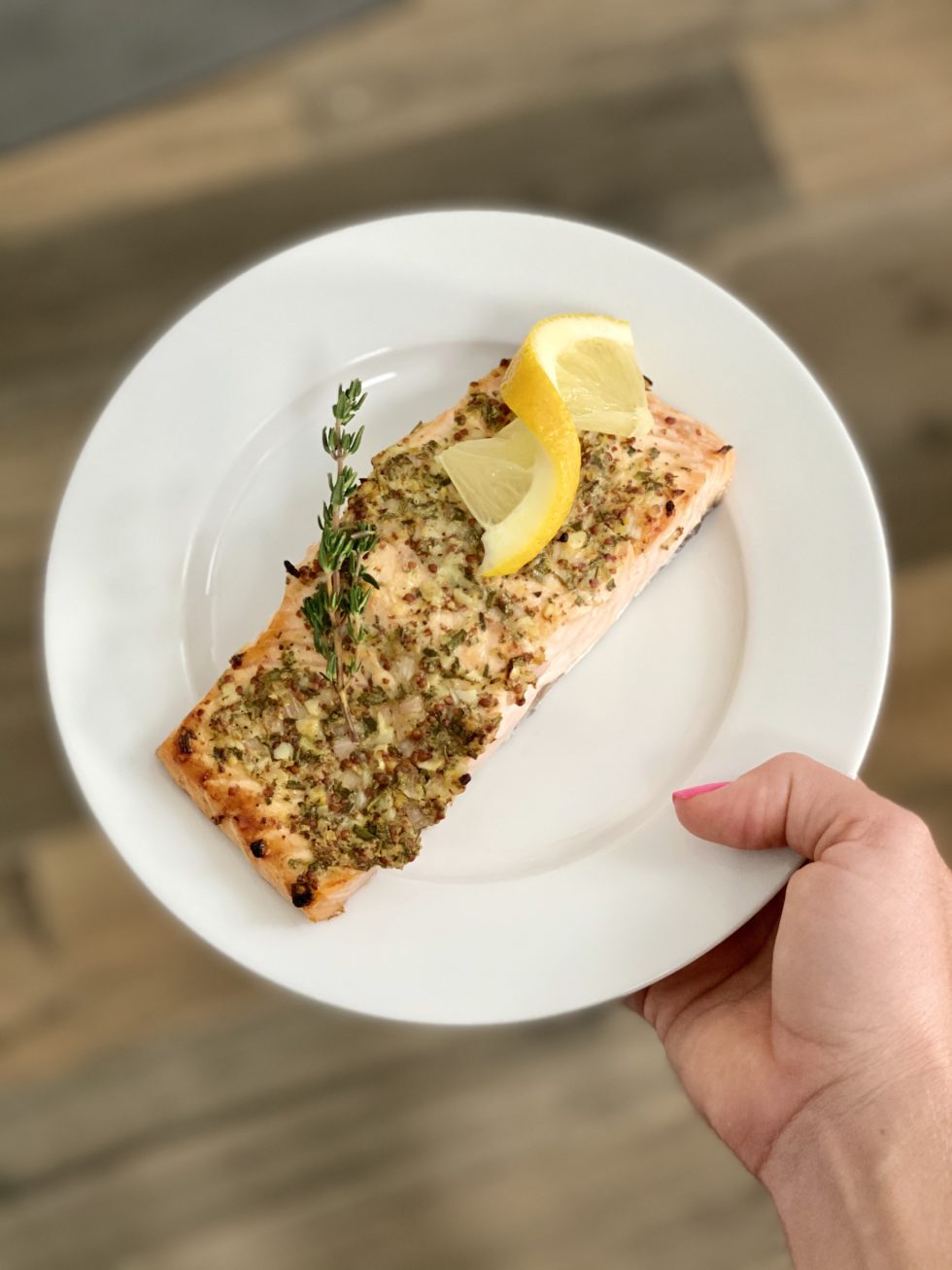 Herb Encrusted Mustard Salmon