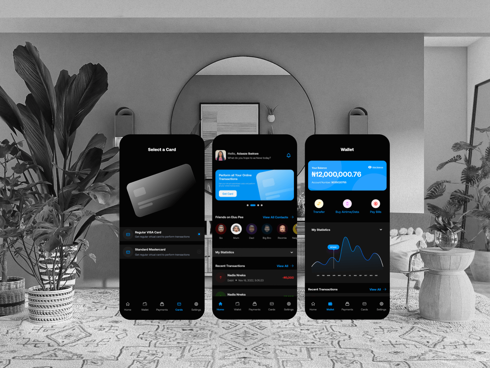 Home page for web3 fintech app
