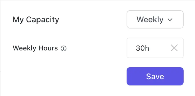 Set Weekly Capacity