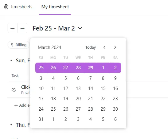 Filter Timesheets by Date