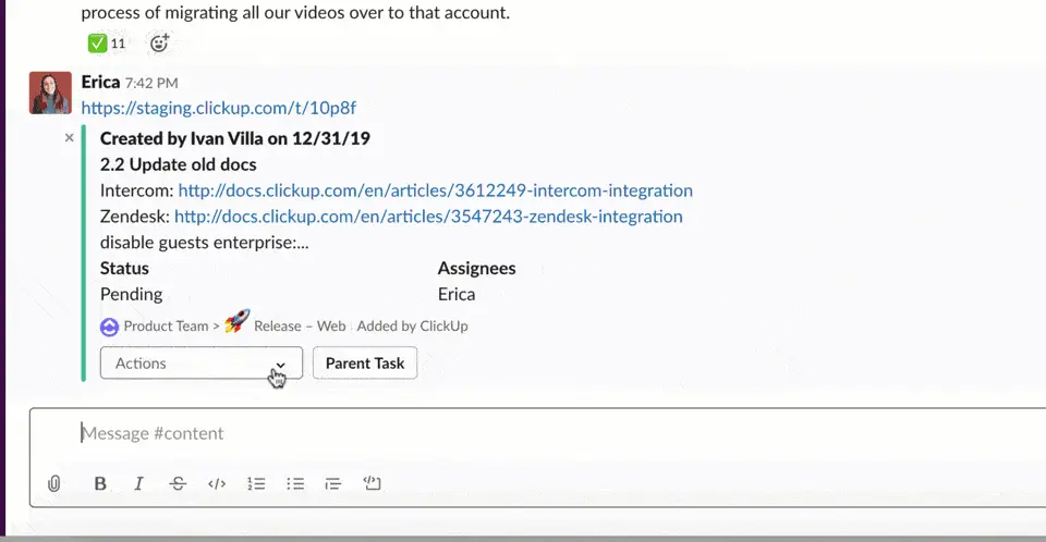 Use Slack Actions to Manage ClickUp Tasks