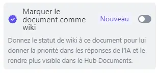 Marquer un document existant comme wiki