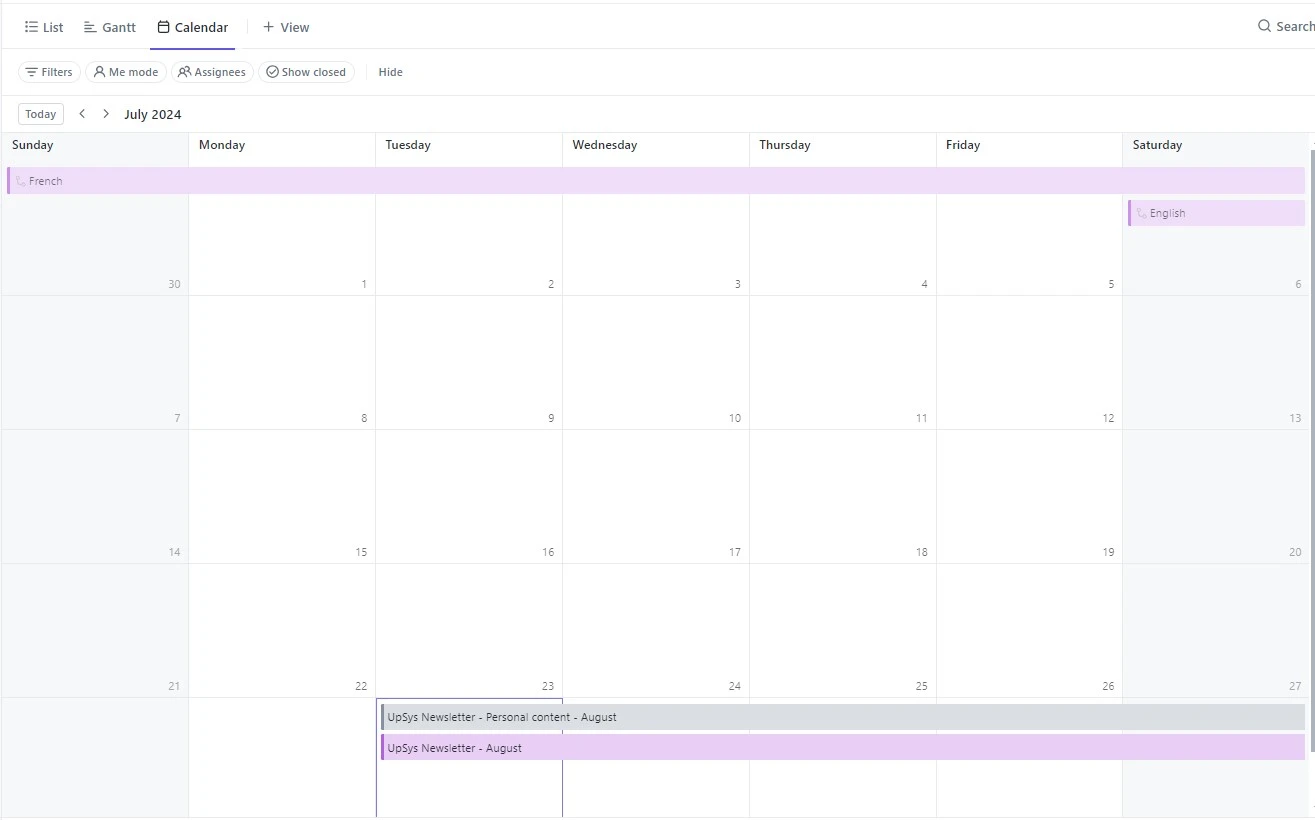 Recurring Tasks in Calendar View