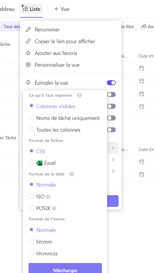 Exporter une liste au format CSV