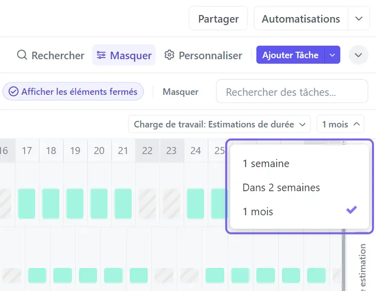 Utiliser une vue mensuelle