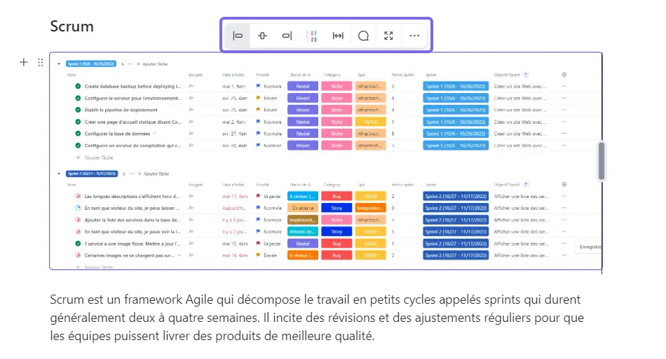 Paramétrer les contenus intégrés sur les documents ClickUp