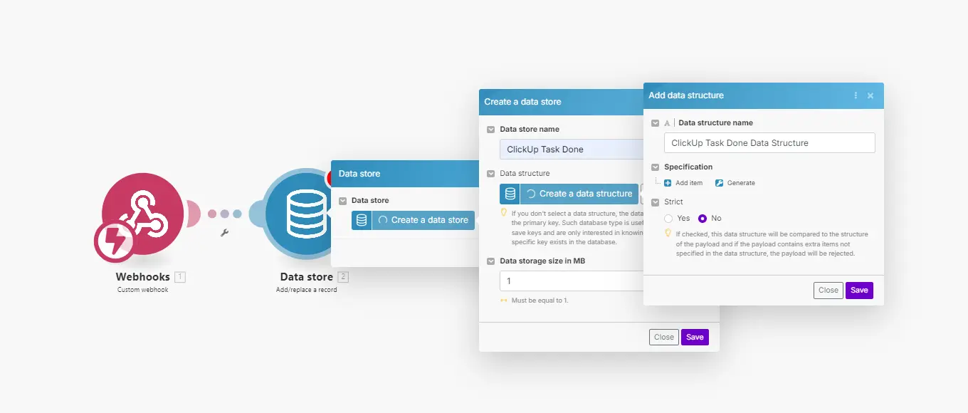 Adding Data Store in Make