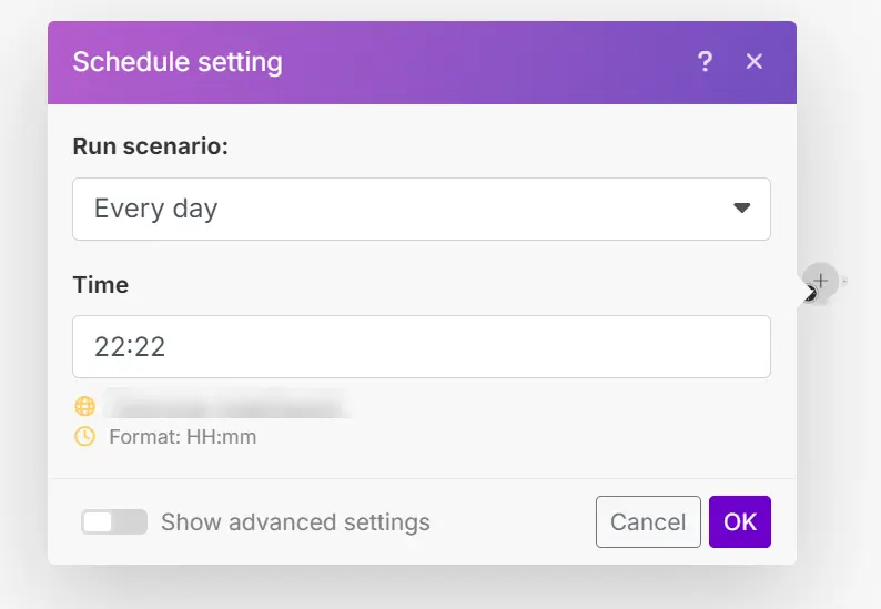 Automation Scheduling Settings