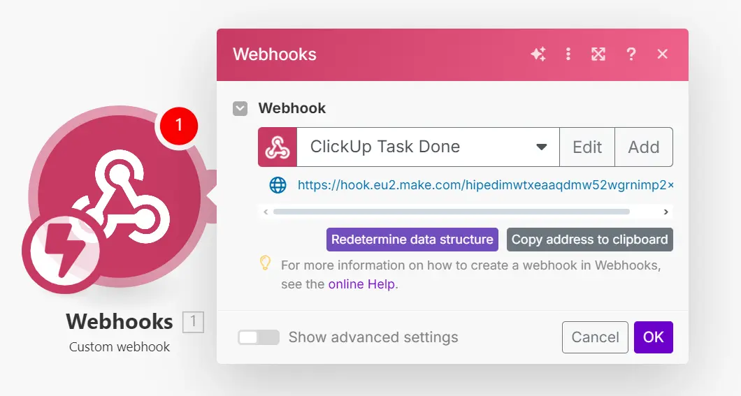 Setting up Webhook in Make