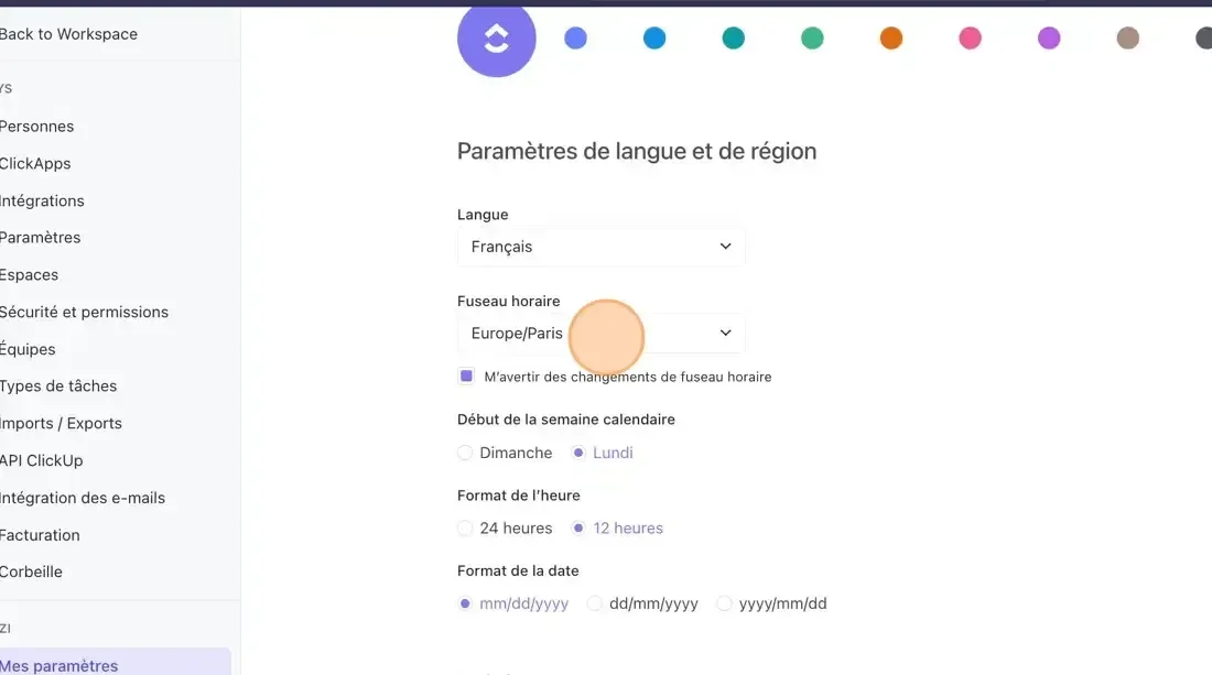 Adapting ClickUp Display to French