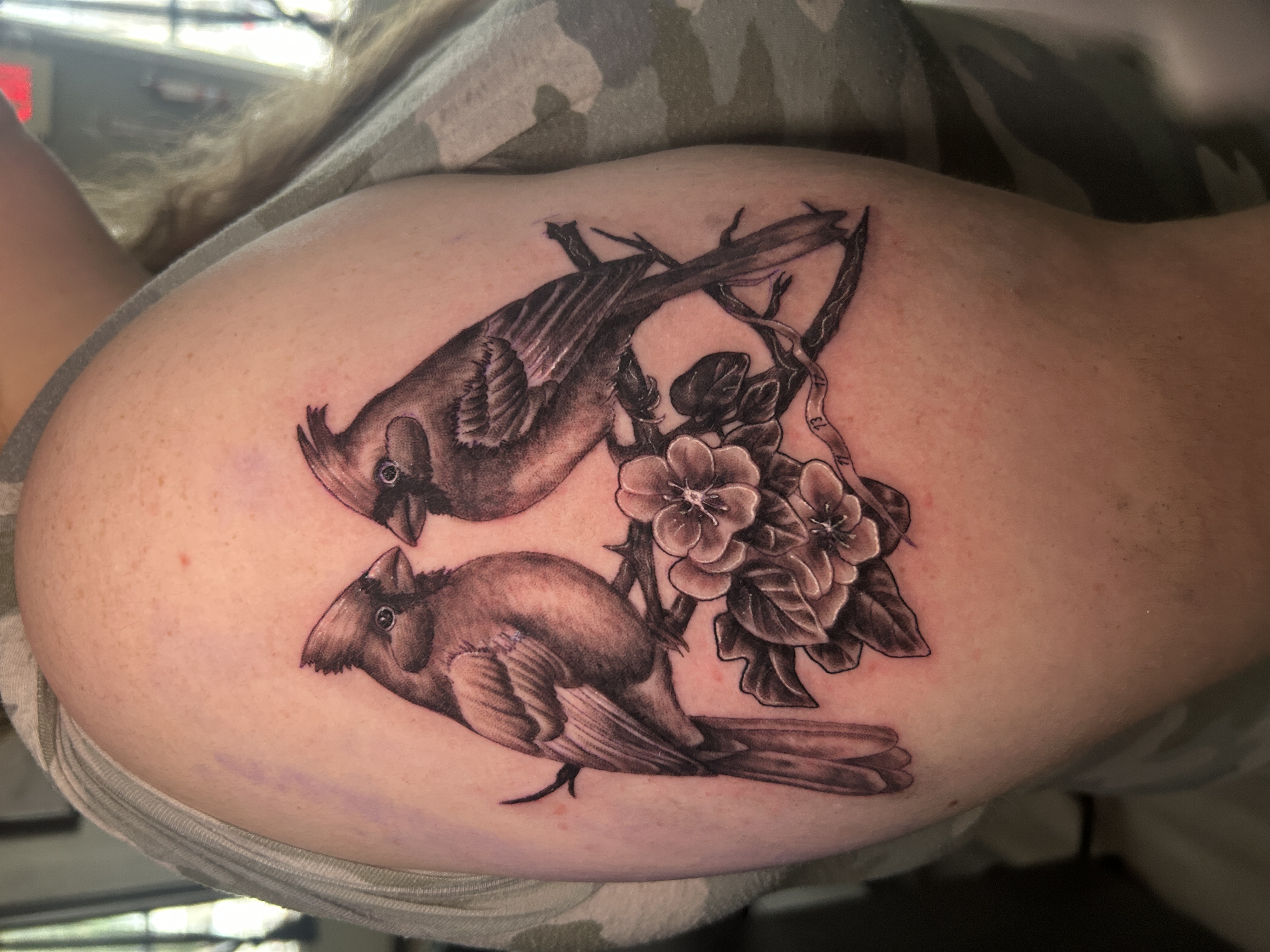 Tattoo of skull with butterflies